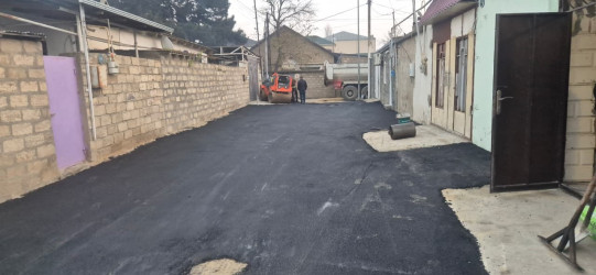 Bakıxanov qəsəbəsində asfaltlanma işləri aparılıb