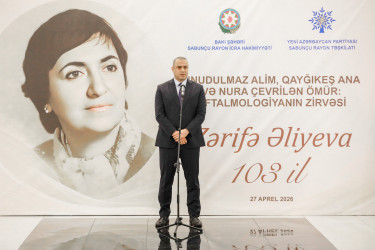 Sabunçu rayonunda görkəmli oftalmoloq alim, akademik Zərifə xanım Əliyevanın anadan olmasının 103 illiyi ilə əlaqədar “Unudulmaz alim, qayğıkeş ana və nura çevrilən ömür: Oftalmologiyanın zirvəsi- Zərifə Əliyeva” adlı tədbir keçirildi