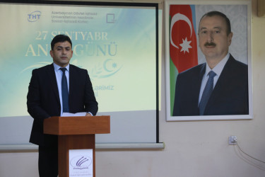 “27 Sentyabr – Anım Günü” ilə əlaqədar “Milli-mənəvi dəyərlər və Vətən sevgisi” mövzusunda tədbir keçirildi