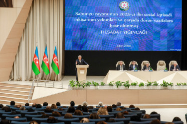 Sabunçu rayonunda 2025-ci ilin sosial-iqtisadi inkişafının yekunları və 2026-cı ildə qarşıda duran vəzifələrə həsr olunmuş hesabat yığıncağı keçirildi