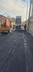 Bakıxanov qəsəbəsində asfaltlanma işləri aparılıb