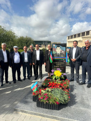 Sabunçu rayonunda Vətən müharibəsi şəhidi Abdullayev Tural Şakir oğlunun ildönümü münasibətilə anım mərasimi keçirildi