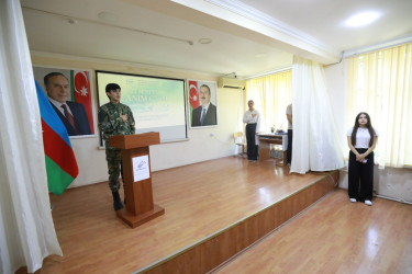 “27 Sentyabr – Anım Günü” ilə əlaqədar “Milli-mənəvi dəyərlər və Vətən sevgisi” mövzusunda tədbir keçirildi