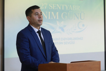 “27 Sentyabr – Anım Günü” ilə əlaqədar “Milli-mənəvi dəyərlər və Vətən sevgisi” mövzusunda tədbir keçirildi