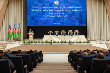 Sabunçu rayonunda 2025-ci ilin sosial-iqtisadi inkişafının yekunları və 2026-cı ildə qarşıda duran vəzifələrə həsr olunmuş hesabat yığıncağı keçirildi