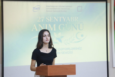 “27 Sentyabr – Anım Günü” ilə əlaqədar “Milli-mənəvi dəyərlər və Vətən sevgisi” mövzusunda tədbir keçirildi