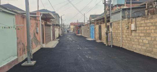 Bakıxanov qəsəbəsində asfaltlanma işləri aparılıb