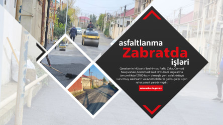 Zabrat qəsəbəsində asfaltlanma işləri aparılıb