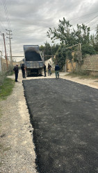 Bilgəh qəsəbəsində asfaltlanma işləri aparılıb
