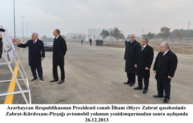 Zabrat-Kürdəxanı-Pirşağı avtomobil yolunun yenidənqurmadan sonra açılışı