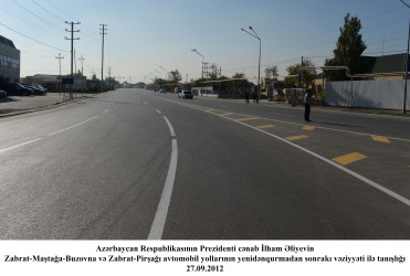 Sabunçu-Zabrat avtomobil yolunun yenidənqurulması