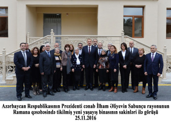 Sabunçu rayonunda tikilmiş yeni yaşayış binasının açılışı