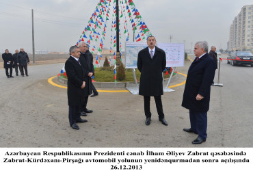 Zabrat-Kürdəxanı-Pirşağı avtomobil yolunun yenidənqurmadan sonra açılışı