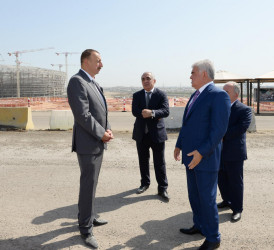 Bakı Olimpiya Stadionu ətrafında inşası davam etdirilən yol-nəqliyyat infrastrukturunun tikintisi ilə tanışlıq