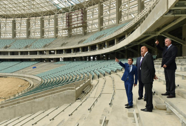Bakı Olimpiya Stadionunda tikinti işlərinin gedişi ilə tanışlıq